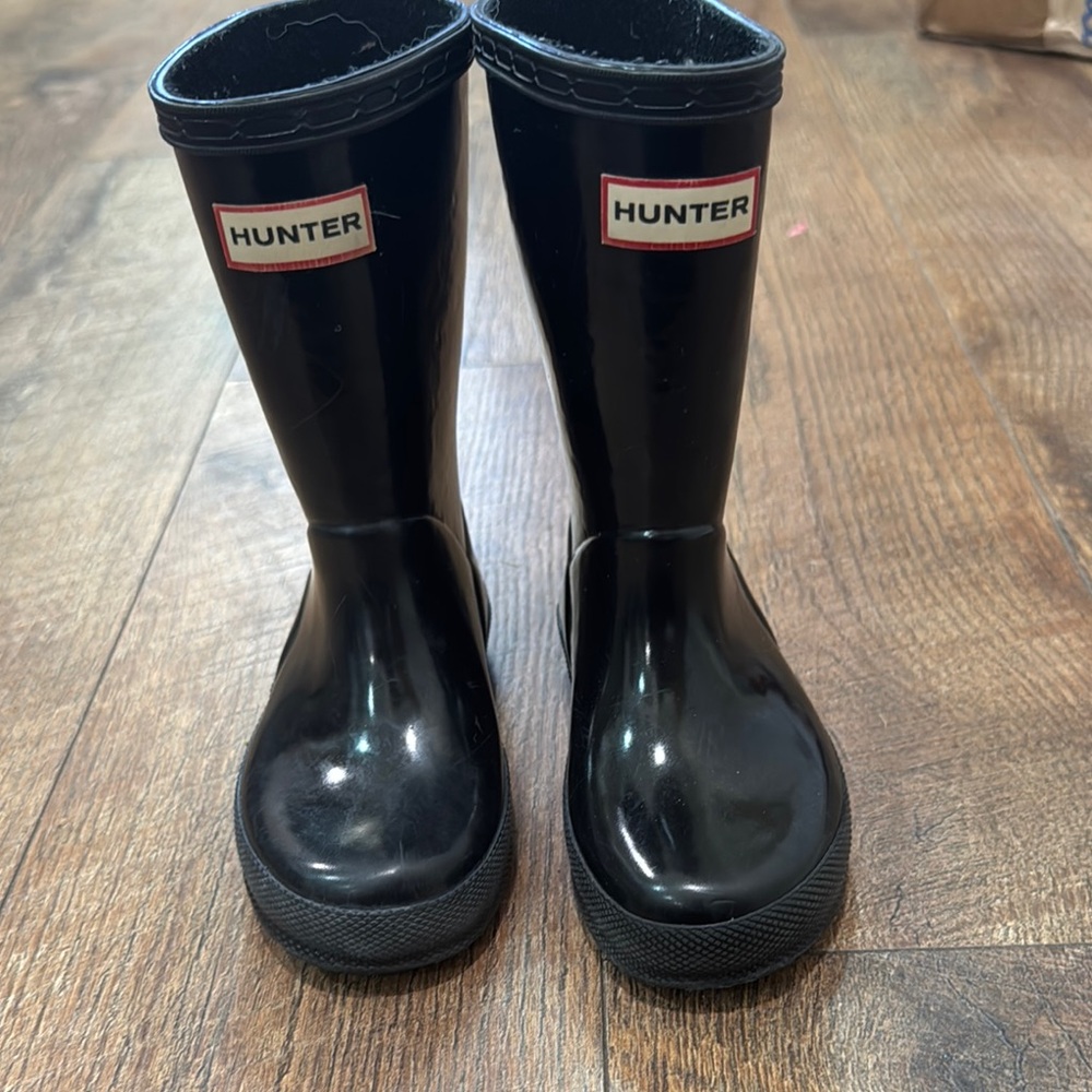 Hunter Glossy Black Waterproof Boots